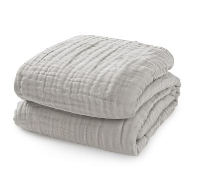 Ible Gauze Blanket Single Fluffy Gauze Towel Blanket Cotton Throw Blanket 140 X 190 Cm (Keratta) 6-ply [Dreamy Gauze] Spring/Summer 100% (Gray)