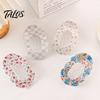 Floral Print Hair Claw for Women, Transparent Acrylic Clip with Anti-Slip Dense Teeth, Lace Wavy Outline Stable Grip Back Head Half-Tied Updo