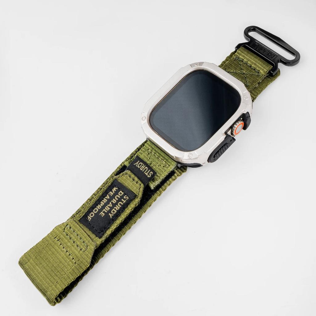 Cinturino in Nylon + Custodia per Apple Watch Ultra Band 42 46mm 49mm 44mm 41mm 45mm 40mm Braccialetto Sportivo Tattico per Iwatch Serie 10 9 8 7