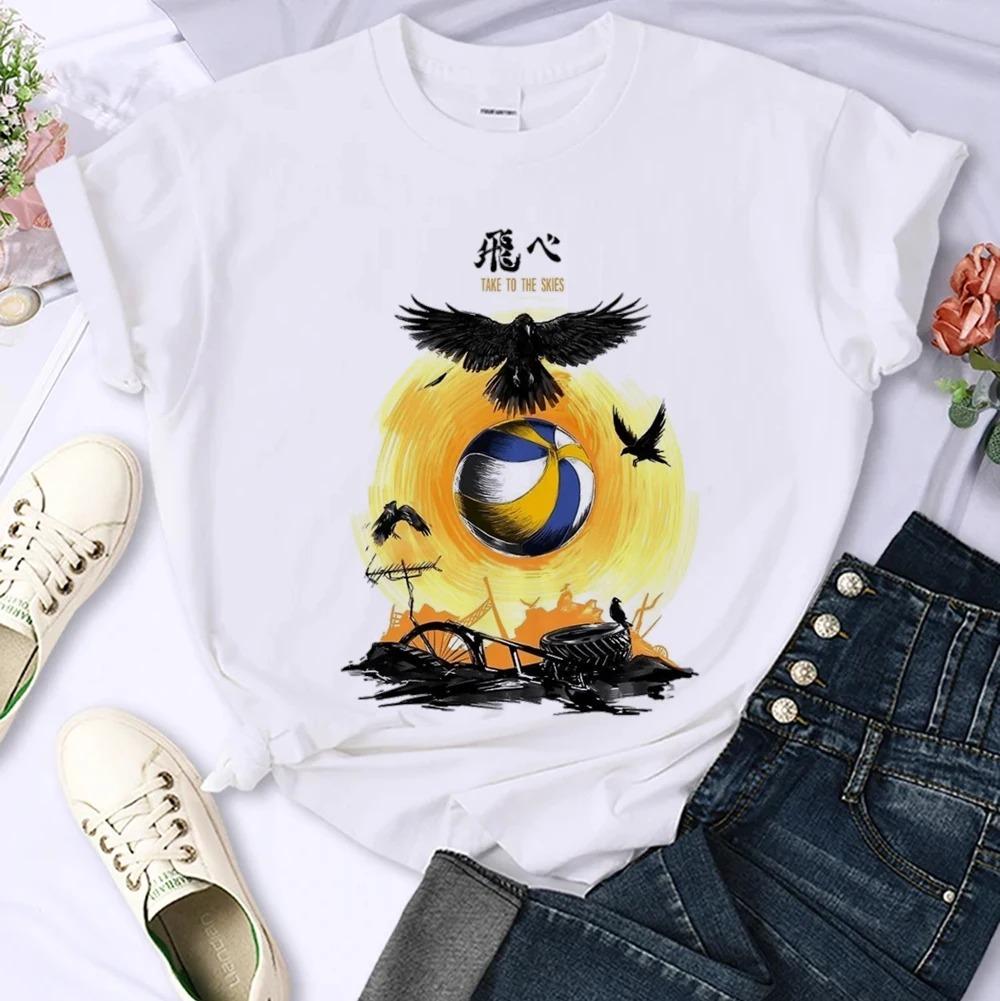 Japanese Anime Haikyuu T-shirt Women Top Harajuku Japan Style T Shirt Unisex Summer Clothes Y2k Short Sleeve Women's T-shirts