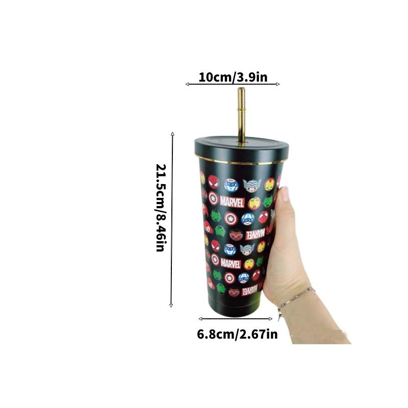 Vysoce výkonný kreslený izolovaný hrnek se slámkou pro chlapce a dívky, nerezová ocel 304