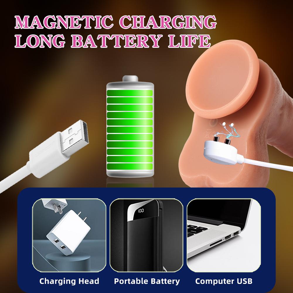 Big Dildo Realistic Penis Thrusting Vibrating Man Dick G Spot Clitois Stimulator Telescopic Vibrator Adult Women Sex Toy Shop