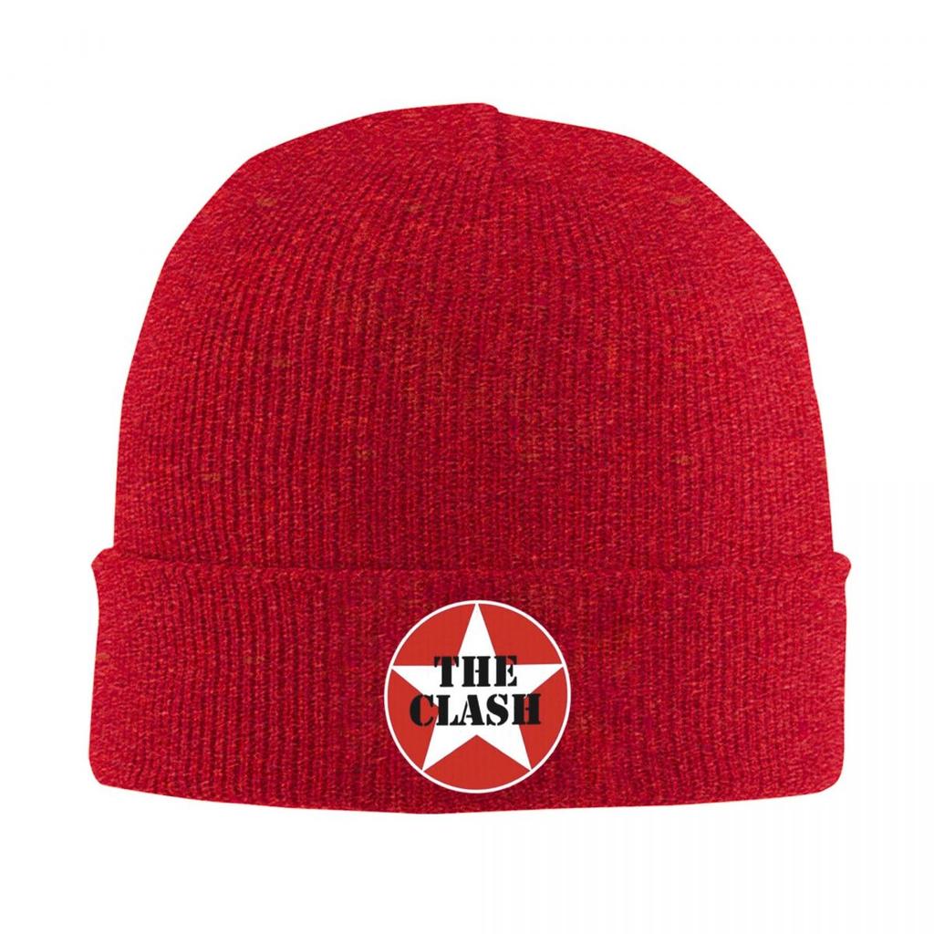 Rock Band Clash Logo Warm Knitted Cap Winter Knit Bonnet Hat Skullies Beanies Hip Hop Caps for Unisex