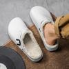 Fashion Winter Men Slippers Keep Warm Men Cotton Shoes with Fur Couple Home Slides Waterproof Flat Casual Shoes Indoor Outdoor Slippers
