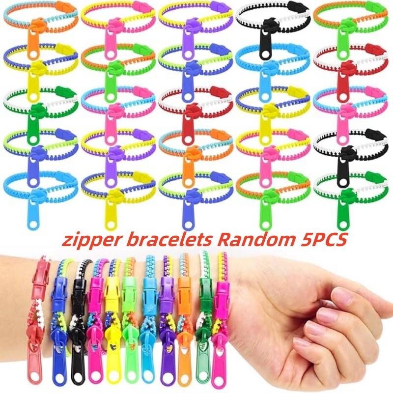 Friendship Fidget Zipper Bracelets Children Sensory Toy Fidgets Friendship Play Bracelets for Classroom Rewards Birthday