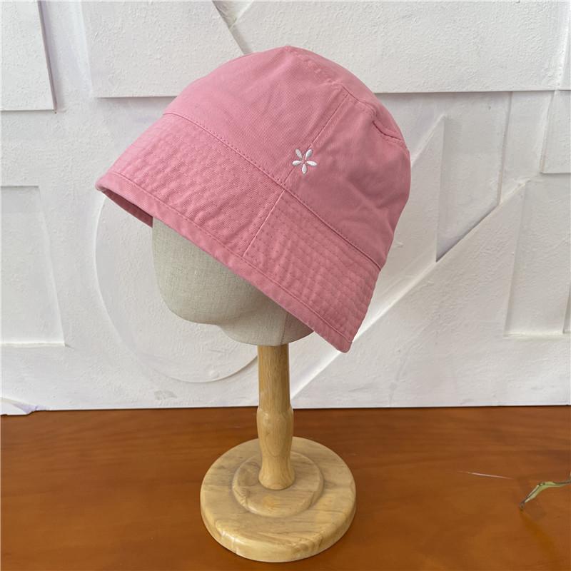 

Style Hat Versatile Minimalist Solid Color Womens Sunshade Hatscaps Fisherman рожевий