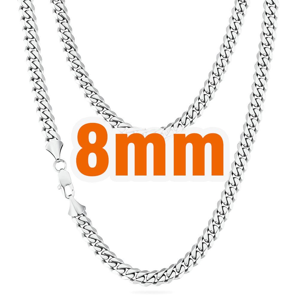 8mm Miami Cuban Diamond Cut 14K Real Gold Plated Stainless Steel Jewelry Cuban Curb Link Gold Chain Necklace for Women Men Fashion&18inches(45.72cm)