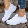 Women's Breathable Flying Woven Sneakers Casual Slip on Outdoor Shoes Comfortable Low Top Sport Shoes