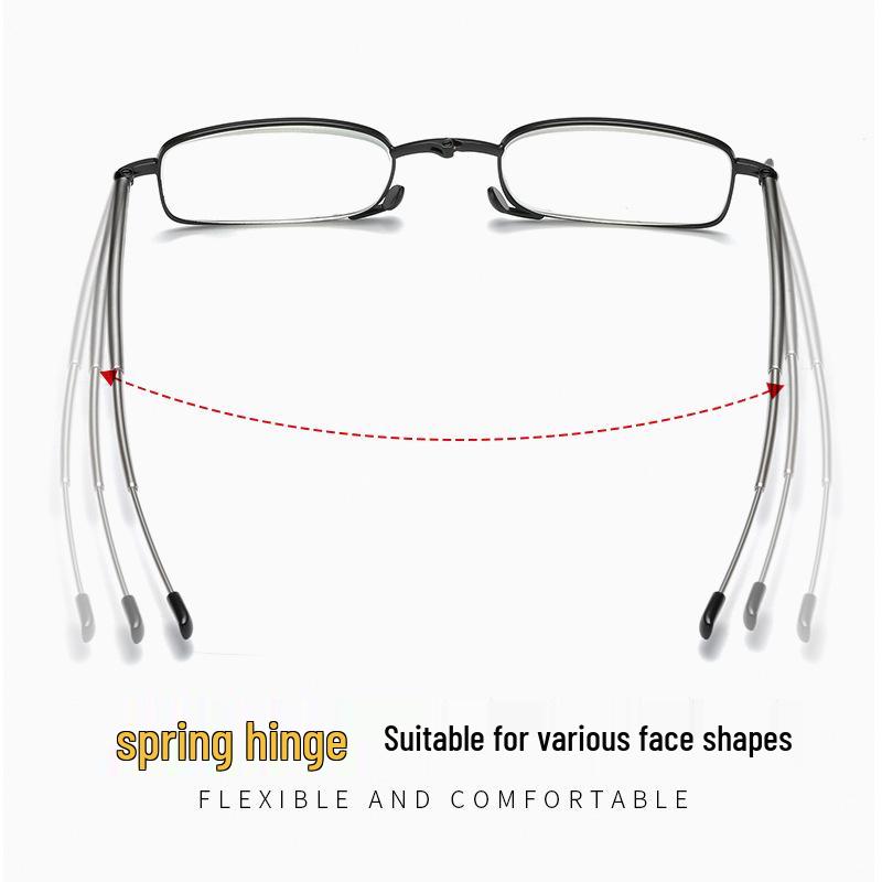 Foldable HD Anti-Blue Light Reading Glasses for Seniors with Metal Frame - Men & Women