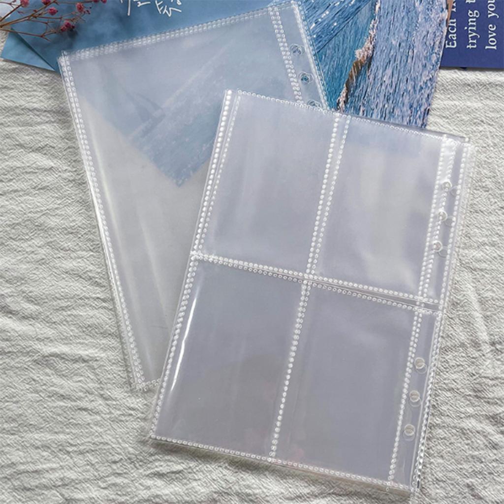 10 Sheets Punched Pocket Photo Pockets for Ring Binder Albums Clear Punched Pockets File Sheet Protector Binder Sleeve