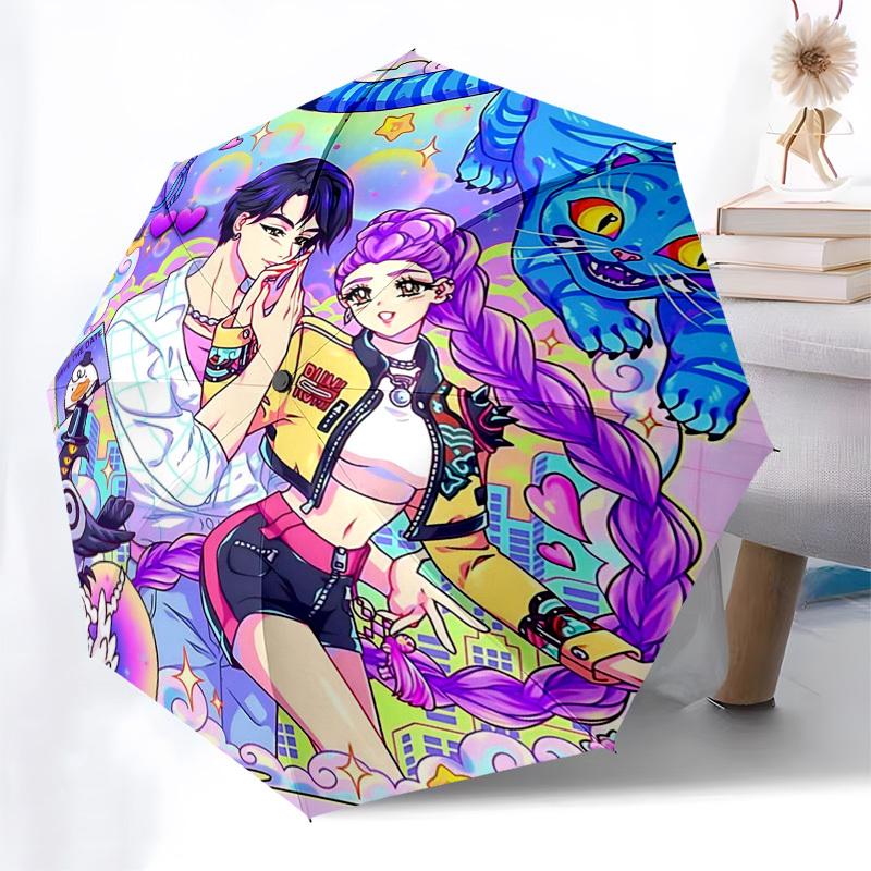 1pc Automatic Folding Umbrella with 3-Fold Design, 8-Bone Iron Frame Outdoor for Fans, Travelers, Everyday Use, Festive Gift.R028