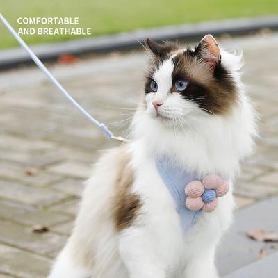 New Cat Flower Leash, Dog Vest Style Chest and Shoulder Strap Pet Supplies