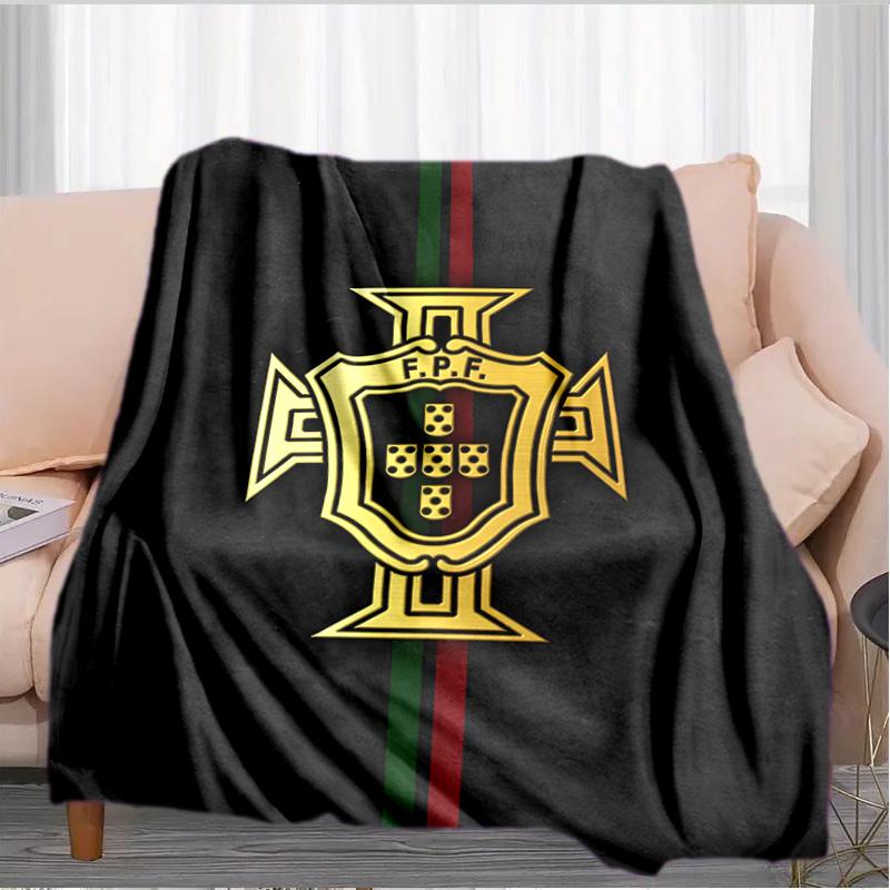 Nationales Wappen Portugals Decke Geeignet für Sofas, Betten, Büros und Camping - Perfektes Geschenk für Halloween Weihnachten