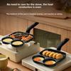 Three-Grid Curved Handle Anti-Scald Breakfast Frying Pan Household Egg Frying Pan Steak Egg Burger Non-Stick Pan Magic Tool