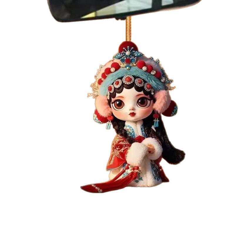 Chinese Dan Jingju Acrylic Opera Character Keychain and Theatrical Bag Pendant