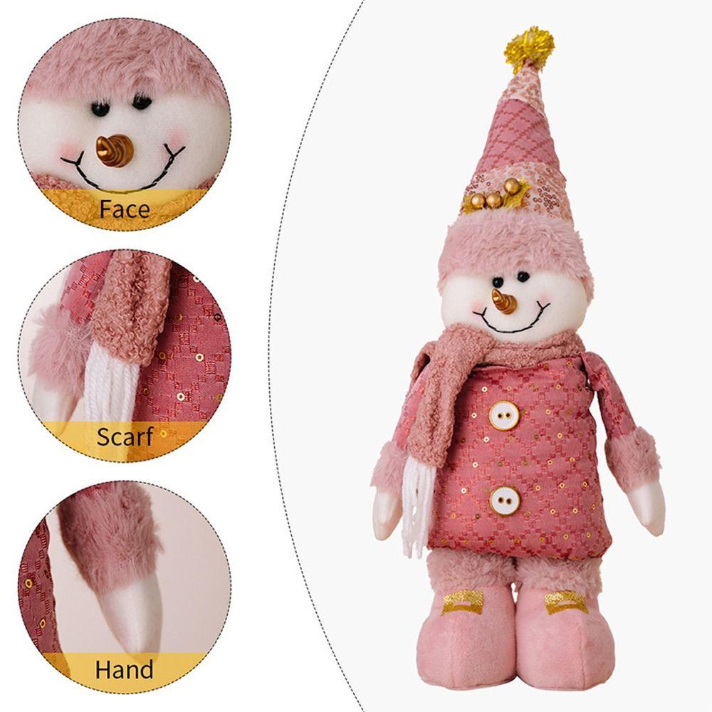 Standing Christmas Telescopic Doll Ornaments Pink Merry Christmas Decoration New Year Supplies