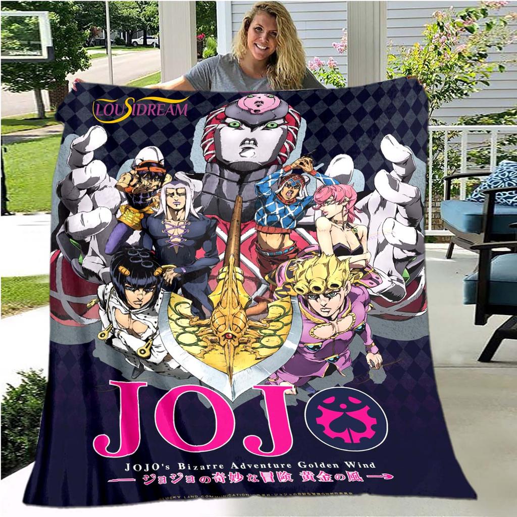 Jojo's Bizarre Adventure 3D Printed Flannel Blanket Bed Throw Soft Cartoon Printed Bedspread Bedspread Sofa Blanket