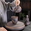 Coarse Pottery Gilt Iron Glaze Side Handle Pot Single Pot Brewing Teapot Teacup Retro Firewood Burning Kung Fu Tea Set