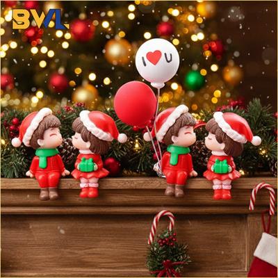 1-10PCS Christmas Couple Car Ornament Desktop Decor Mini Cartoon Lovers Figurine Car Decor Holiday Gift for Home and Office
