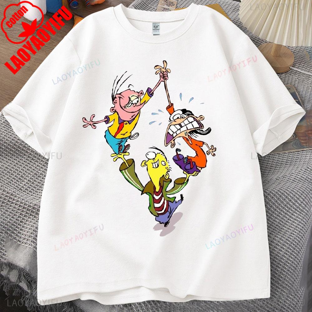 Ed,Edd N Eddy Man T Shirt Ed,Edd N Eddy Printed T-shirt Tops Hip-hop Novelty Trend Simple Style for Outdoor Enthusiasts