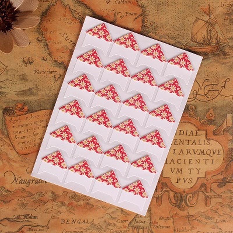 DIY Floral Print Corner Paper Stickers for Photo Albums Handwork Frame Decoration Scrapbooking