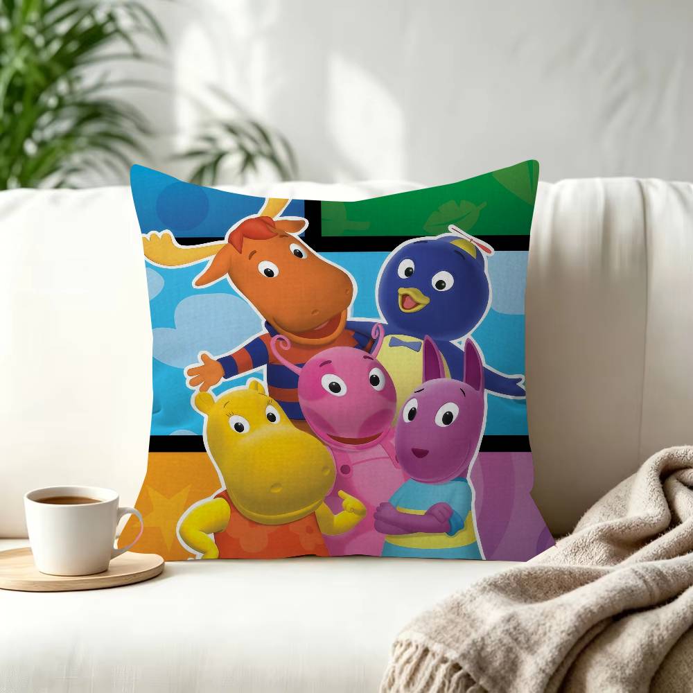 Federa per Cuscino Decorativa in Poliestere The Backyardigans Cartone Animato Quadrata Adatta per Decorazione Casa Ufficio Caffetteria