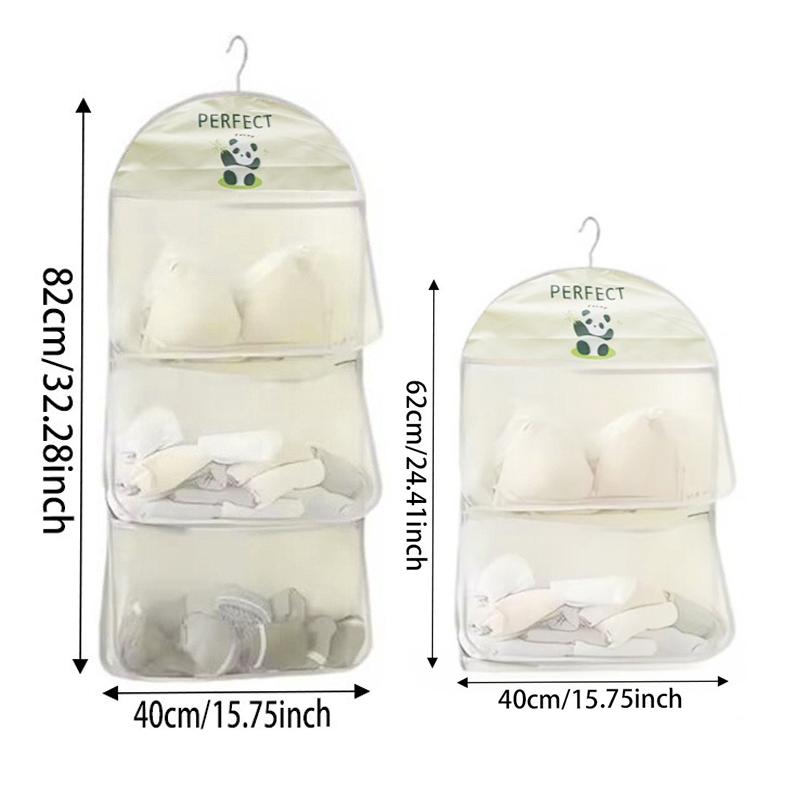 Large Capacity Storage Net Socks Underwear Hanging Bag Multilayer Mesh Pocket Door Storage Bags Hanging Clothes Organizer Bag