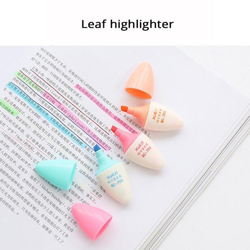 6pcs/bag Highlighter Colored Marker Pens Creative Design PaintingGraffitiMarker Highlighters for School Six Colors Stationery