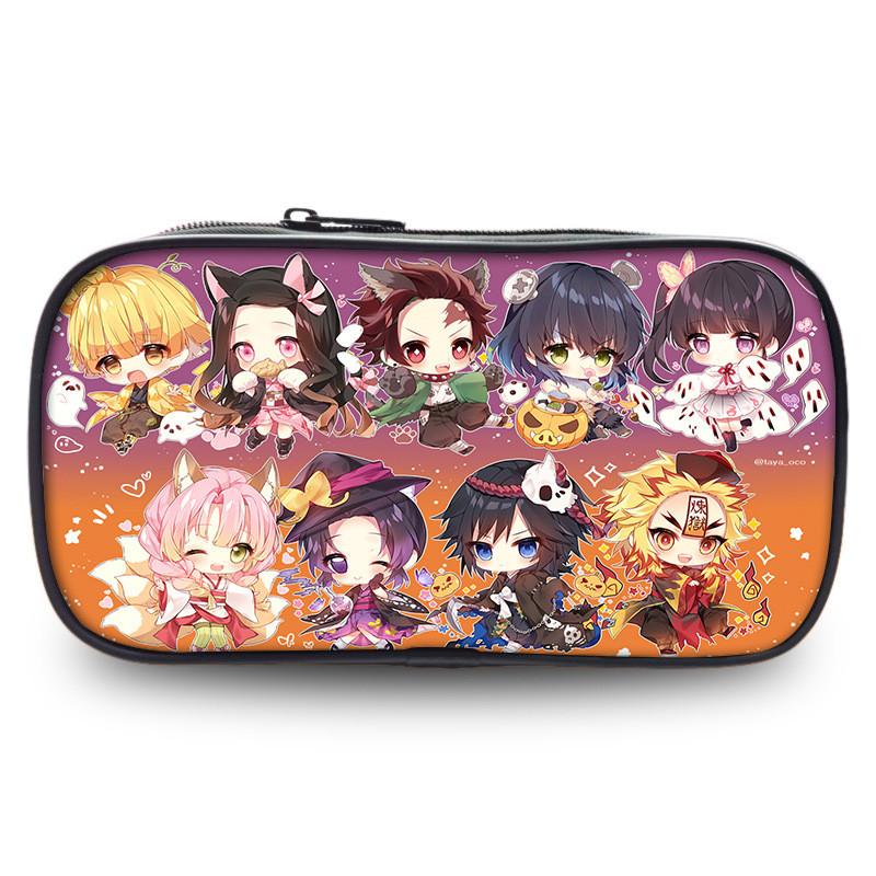 Durable Slayer Demon Pen Bag Versatile Oxford Fabric Large Capacity Stationery Holder