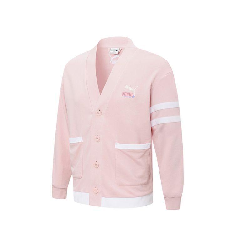 PUMA Knitwear Unisex Pink V Neck