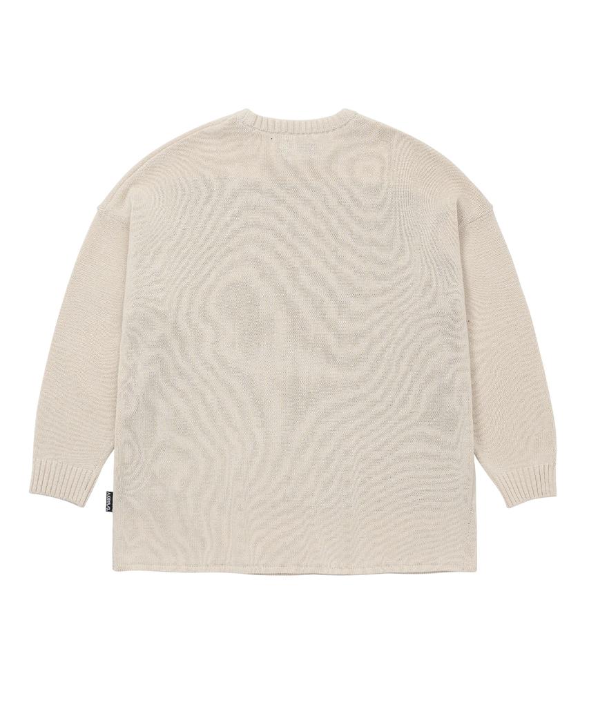 AJOBYAJO Total Logo High-Twist Yarn Sweater [Ivory]