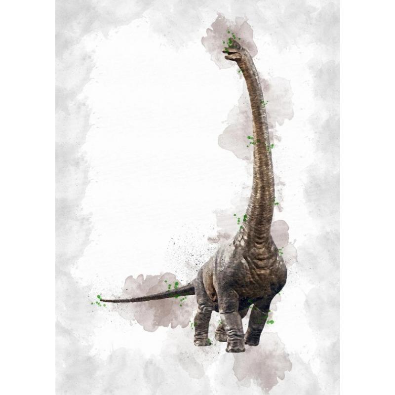 Dinosaur Art Print Velociraptor Poster Raptor T-REX Triceratops Indominus Rex Print Canvas Painting Watercolors Dinosaur Decor