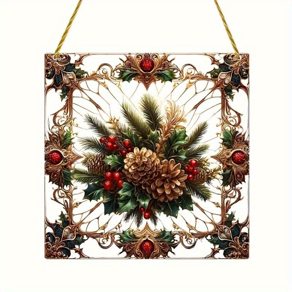 

Enchanting Pinecone Light Catcher - colorful glass ornament perfect for Christmas, home decor, and gifts. чистий