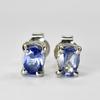 Elite 925 Sterling Silver Earring 8 Ct Natural Blue Sapphire Gemstone Certified