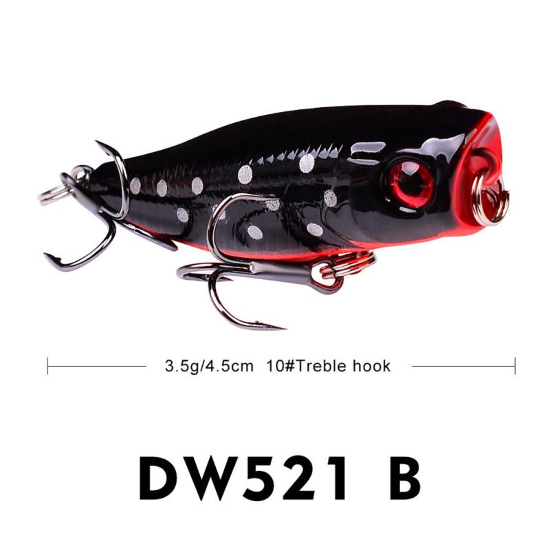 Angelköder 4,5cm/3,5g Topwater Popper Köder Hartköder Künstliche Wobbler Plastik Angelzubehör
