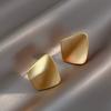 Matte Golden Minimalist Metal Style Glossy Geometric Earrings for Women Fashionable Personalized Daily Accessory Party Jewelry