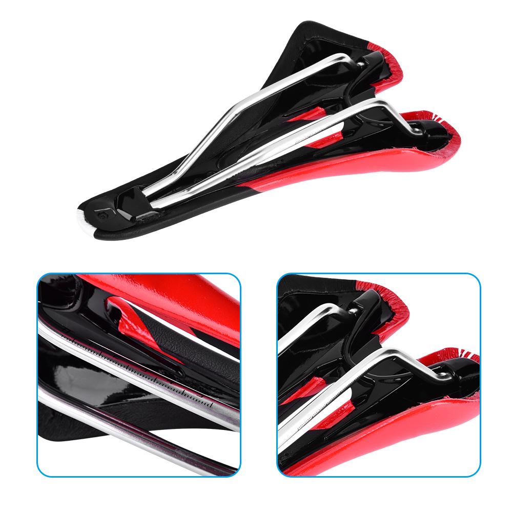 PU Lther   Cycling St Cushion Saddle For Mountain Road Bike(Red & Black)