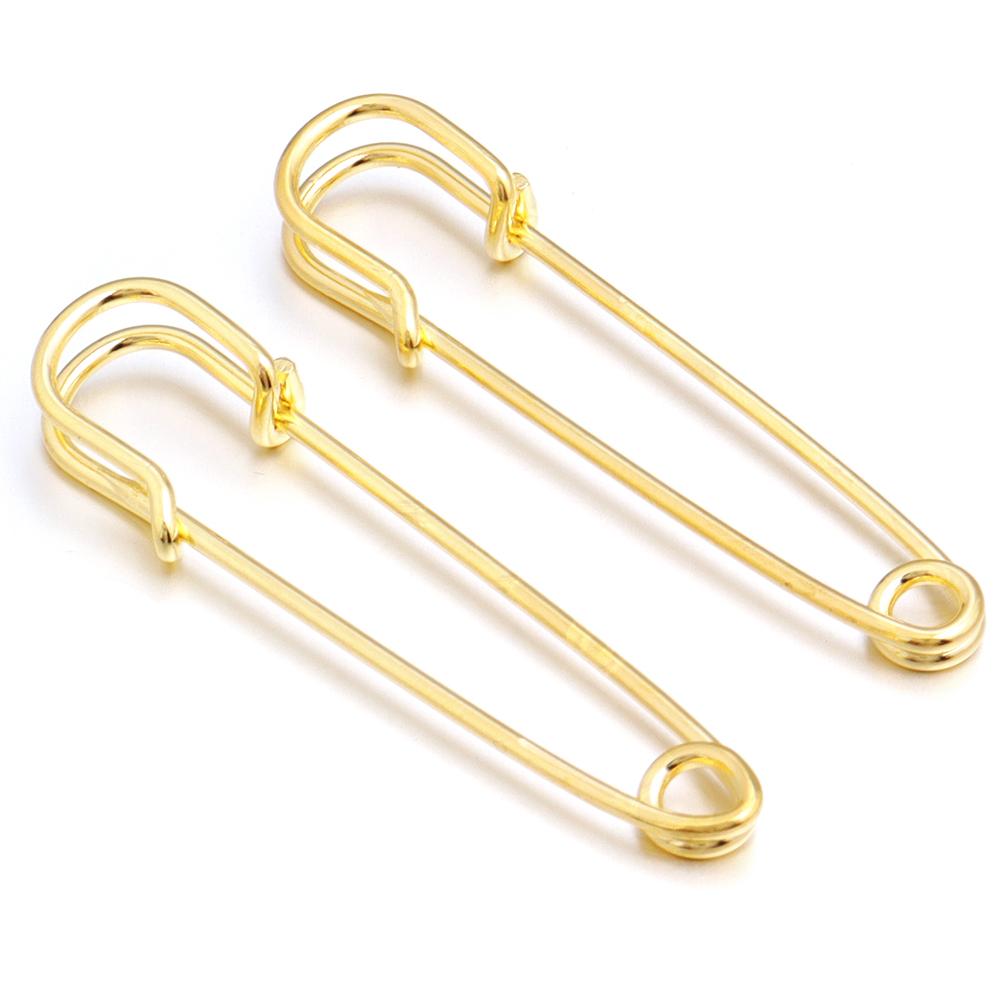 5-10pcs/lot Gold Safety Pins Brooches Blank Base Brooch Pin with Holes Fasteners Pin For DIY Jewelry Making Supplies Accessories