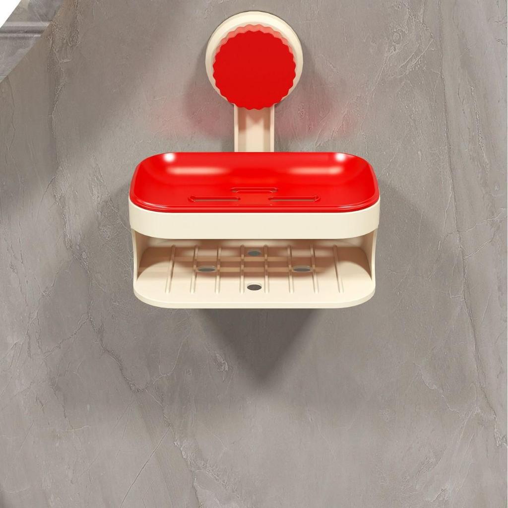 Wall-Mounted Suction Cup Soap Dish: Quick-Drying, Non-Slip, No-Punch Installation