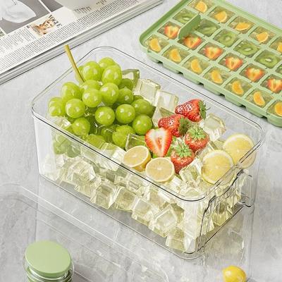 34/68 Grid Ice Cube Mold Push Type Easy To Take Ice Cube Bucket Multifunctional Ice Maker Refreshing Ice Cube Ice Box