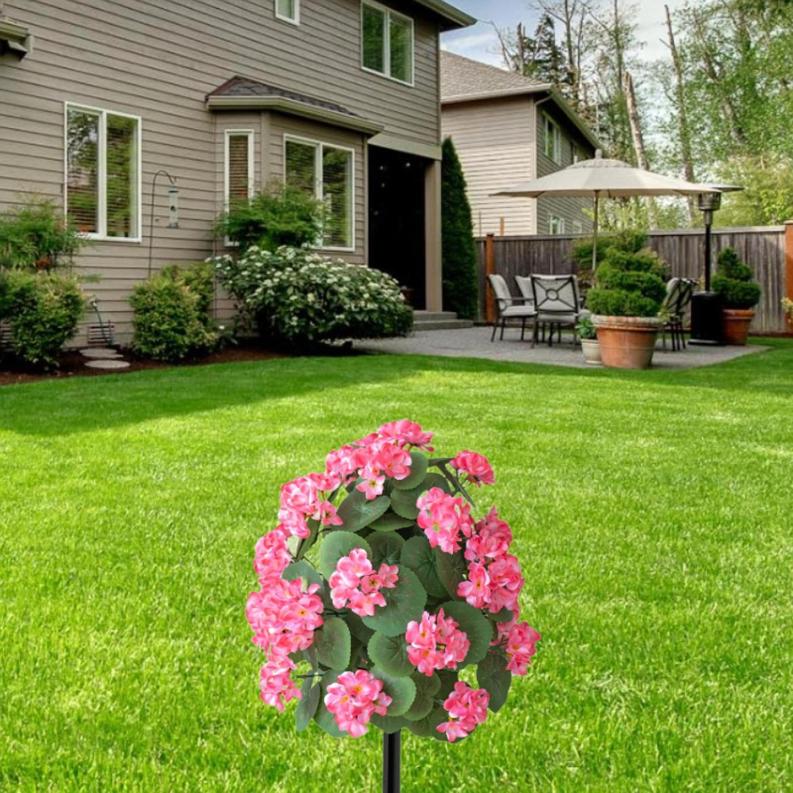 

Begonia Flower Stake ,Artificial Flowers ,Creative ,Garden Decor Lifelike Fake Faux Greenery for рожевий