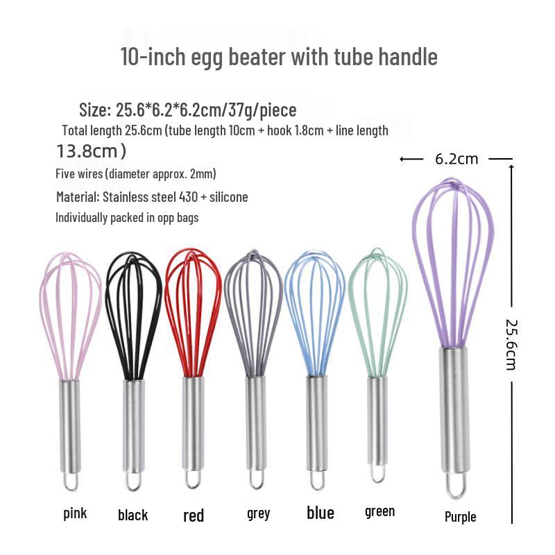 Silicone Cooking Utensil Set: Oil Brush, Scraper, Basting Brush, Ladle, Spatula, Tongs, Cream Spatula (Mini Set, One-Piece Design)