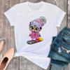 Summer Women's T-Shirt Fashion Cute Owl Printed Ladies Tshirt Harajuku Short Sleeve White Large Size Top Female T Shirt Dropship
