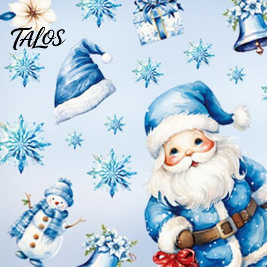 Home Decor for Christmas 9Pcs Window Clings, Blue Santa Snowman Reindeer Static Stickers, Nutcracker Clings Reusable Double Sided Xmas Decorations
