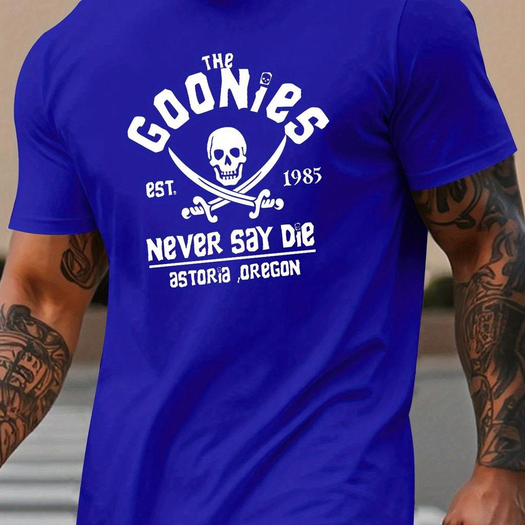 Unisexs Summer 100 Pure Cotton Fashionable Casual Loose Goonies Graphic Printed Round Neck Short Sleeved Tshirt Top