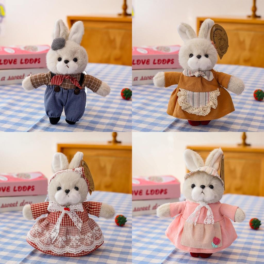 Toy Plush Rabbit Doll Clothes Couple Key Chain Backpack Accessory Gift Birthday