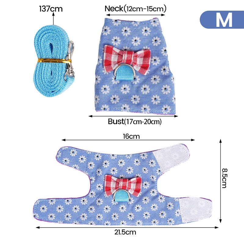 Hamster Small Pet Harness Rabbit Bowtie Striped Star Harness Vest Traction Rope Ferret Guinea Pig Hamster Chest Strap
