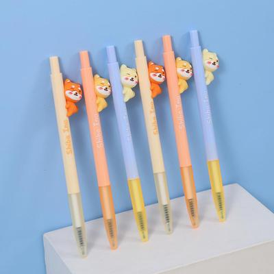 3-teiliges Shiba Inu-Gelschreiber-Set, niedlicher Cartoon-Hund, 0,5 mm Kugelschreiber, schwarze Farbe zum Schreiben