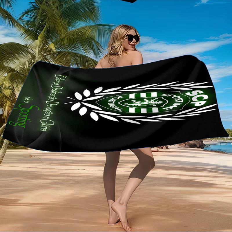 Sporting Portugal Crest Beach Towel Microfiber Beach Towel, Lightweight and Quick-Dry, for Summer Travel, Swimming Pool Fan Birthday Gift