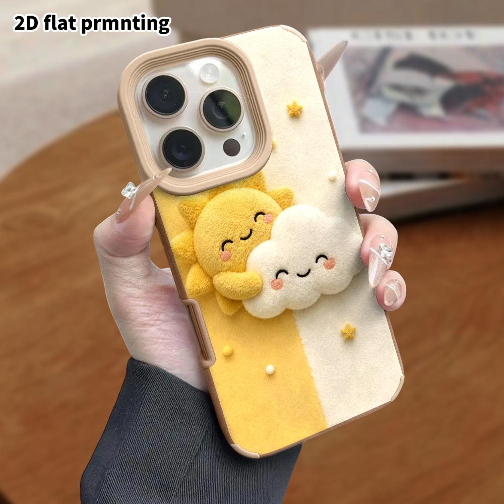 Phone Case: Lambskin 2D Flat Samsung Galaxy A34 A35 M05 M06 S20 S22 S21 FE Plus 5G Protective Case, Sun and Clouds, Christmas and Halloween Gift